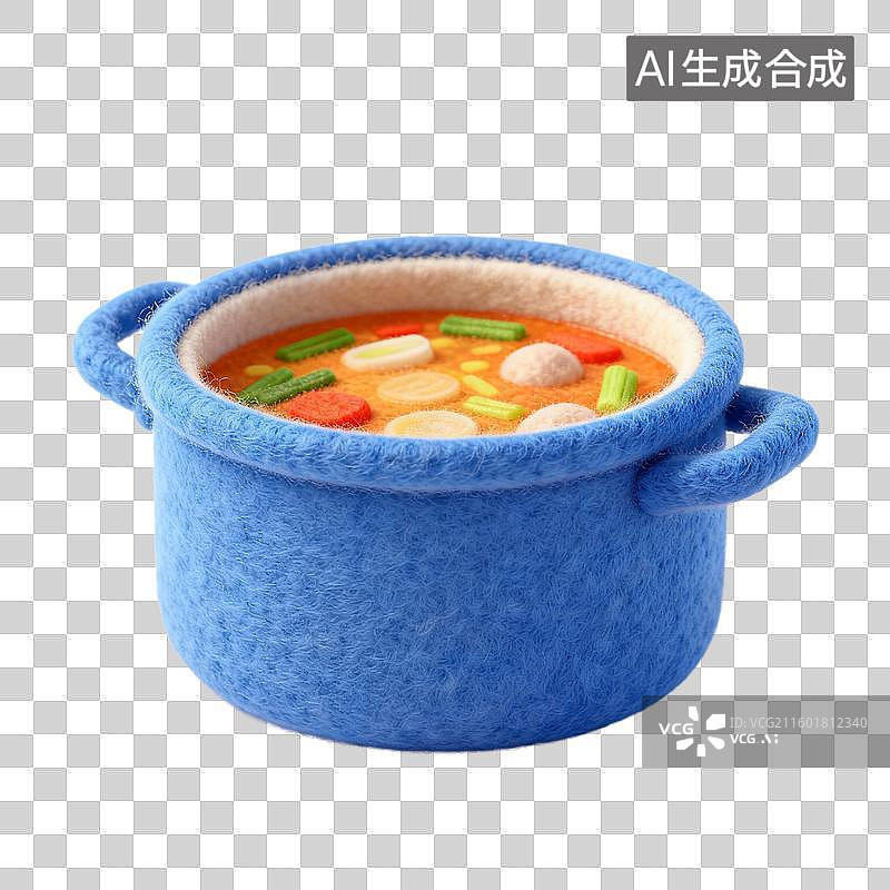 【AI数字艺术】蓝色锅中的美味蔬菜汤图片素材