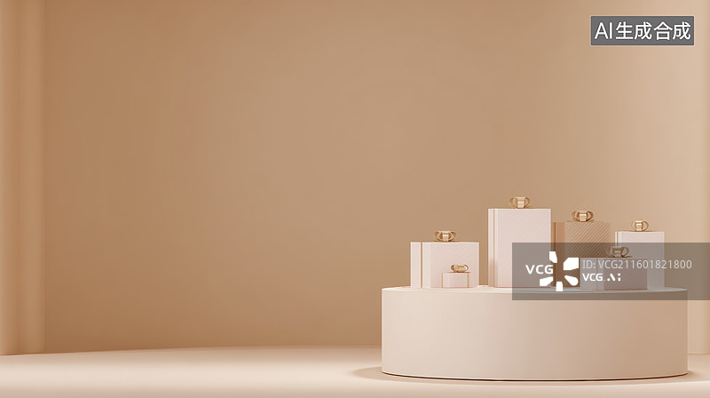 【AI数字艺术】简约白色产品展示台图片素材