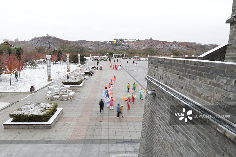 东北秧歌，萨满舞，秧歌，人民广场，德胜门，第一场雪，初雪，放风筝，吉林，东北，图片素材