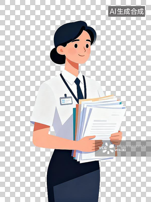 【AI数字艺术】2d风格插画的实习生图片素材