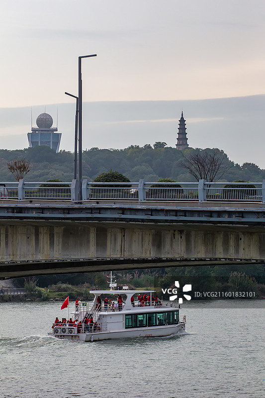 四川省绵阳市三江湖里的游艇，游船，船图片素材