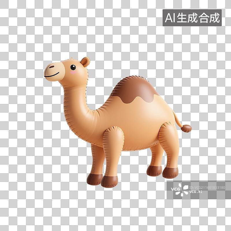 【AI数字艺术】3D渲染，充气膨胀风格，骆驼，丝绸之路，免抠元素图片素材