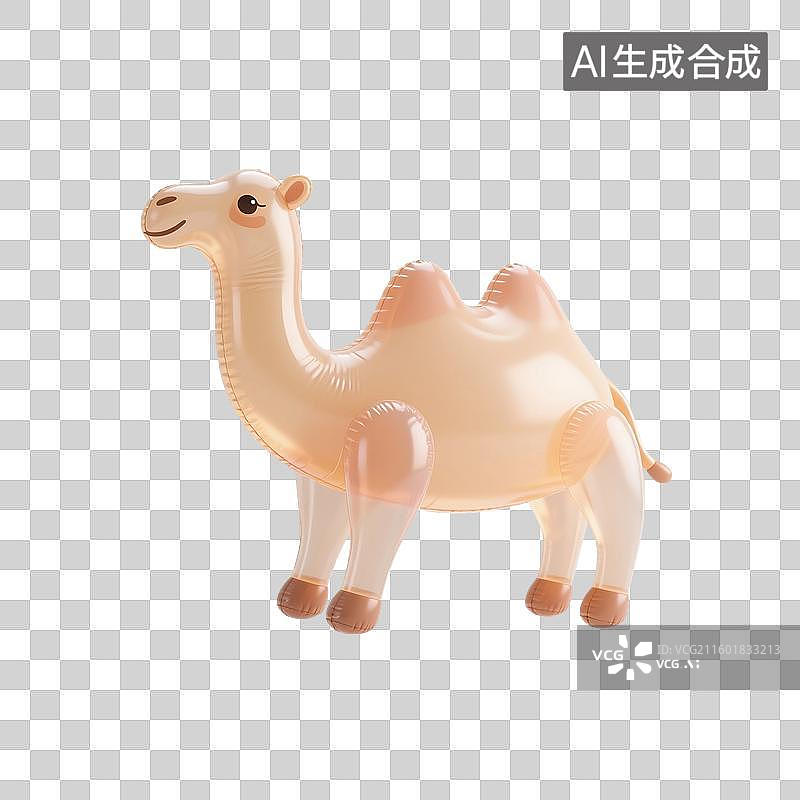 【AI数字艺术】3D渲染，充气膨胀风格，骆驼，丝绸之路，免抠元素图片素材