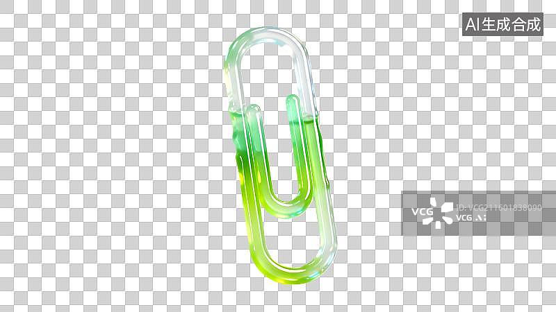 【AI数字艺术】透明渐变回形针 创意彩色办公曲别针  透明色回形针 彩色金属曲别针图片素材