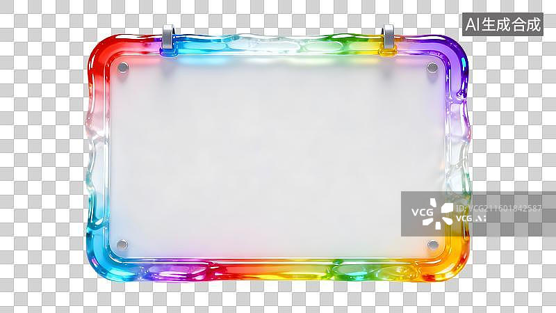 【AI数字艺术】彩色抽象玻璃空白广告海报白板图片素材