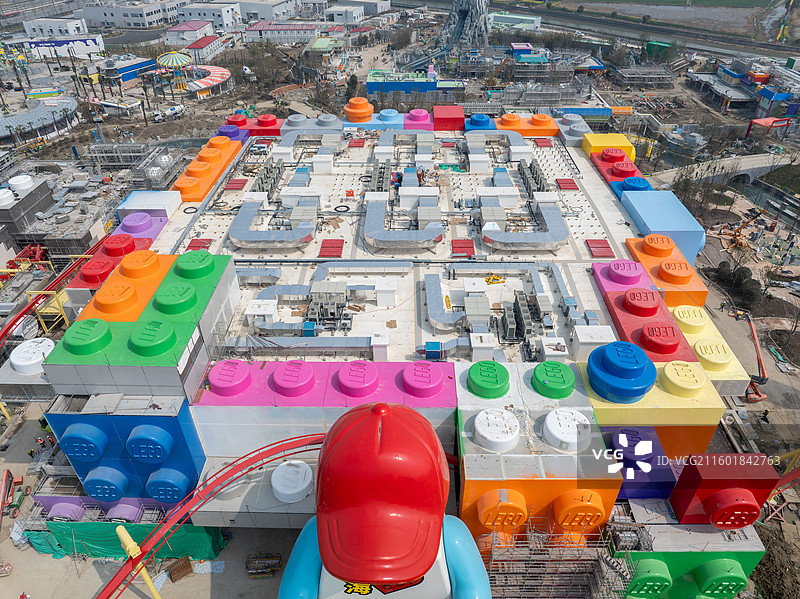 2025年3月正在建设中的金山乐高乐园图片素材