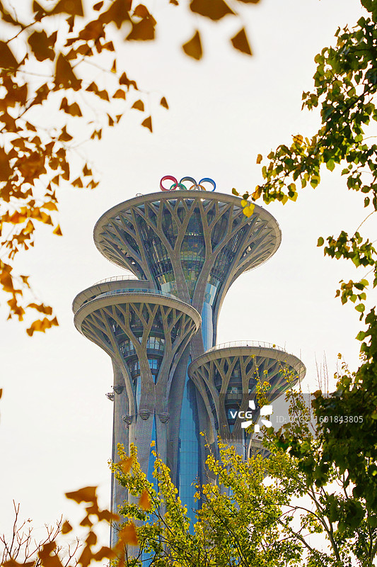 北京奥林匹克塔秋色图片素材