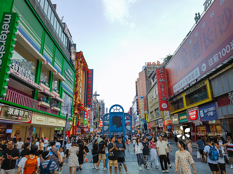 长沙黄兴路步行街风情图片素材