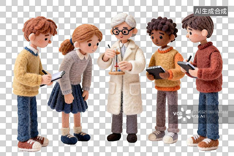 【AI数字艺术】孩子们观察科学家做实验图片素材
