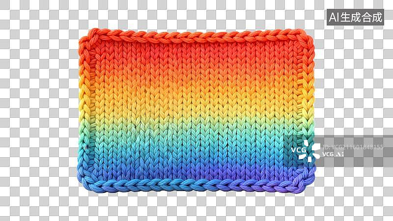 【AI数字艺术】彩色抽象编织毛线空白广告海报白板  编织风格的告示牌图片素材