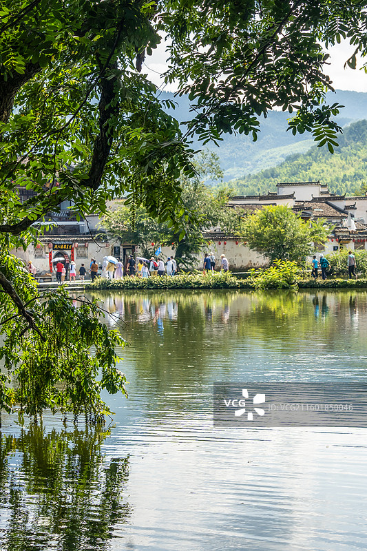 世界文化遗产宏村南湖风光图片素材