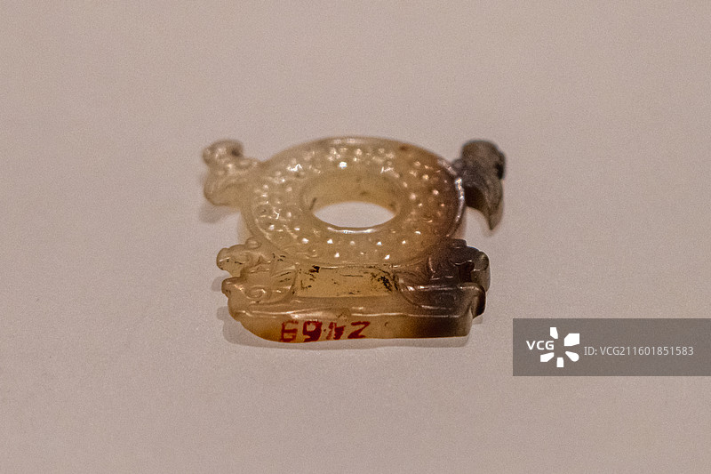 玉鼓形佩（战国）河南博物院藏 淮阳县平粮台楚墓出土图片素材