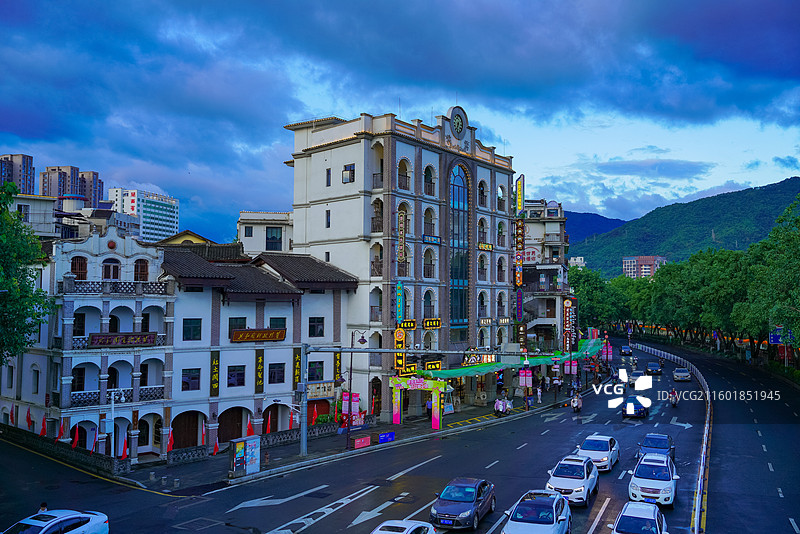 福建省龙岩市新罗区，恋城1908文创街区图片素材