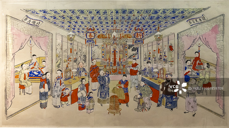 清 杨柳青年画 新春 天津博物馆图片素材