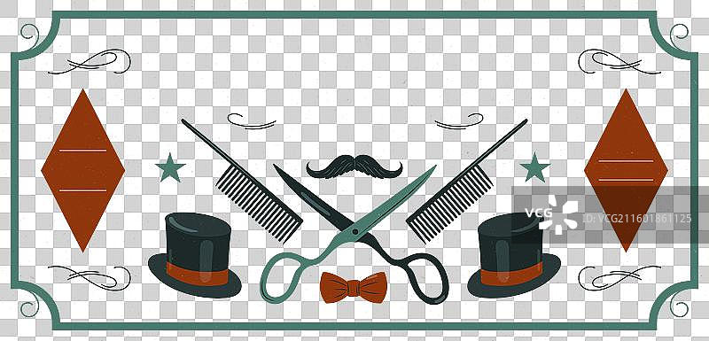 手绘理发店招牌图片素材