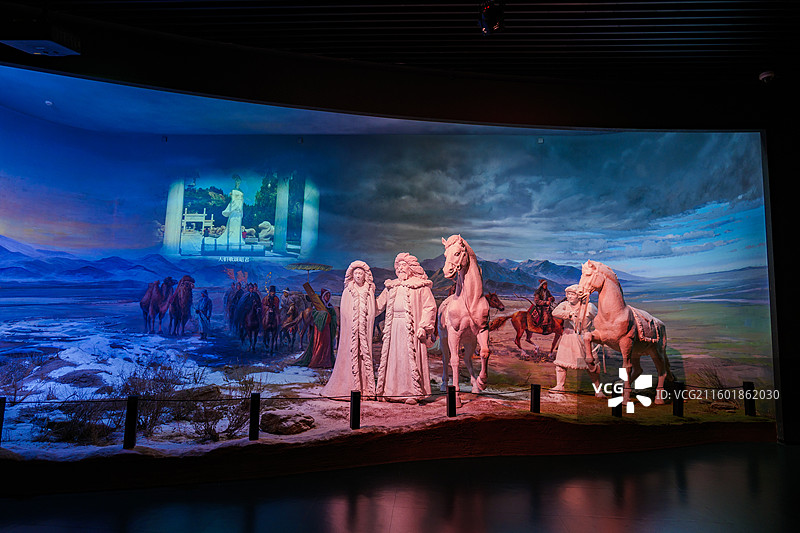 内蒙古博物院 “昭君出塞、汉匈和亲”雕像图片素材