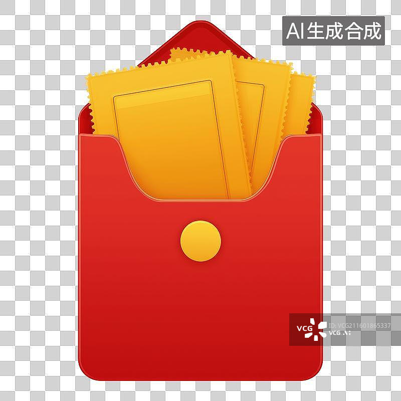 【AI数字艺术】红包里面装着优惠券图片素材