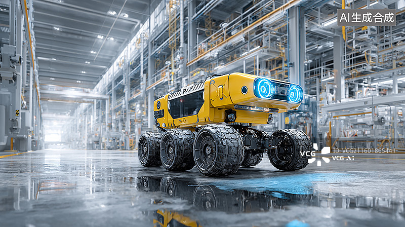 【AI数字艺术】工业智能机械臂车图片素材
