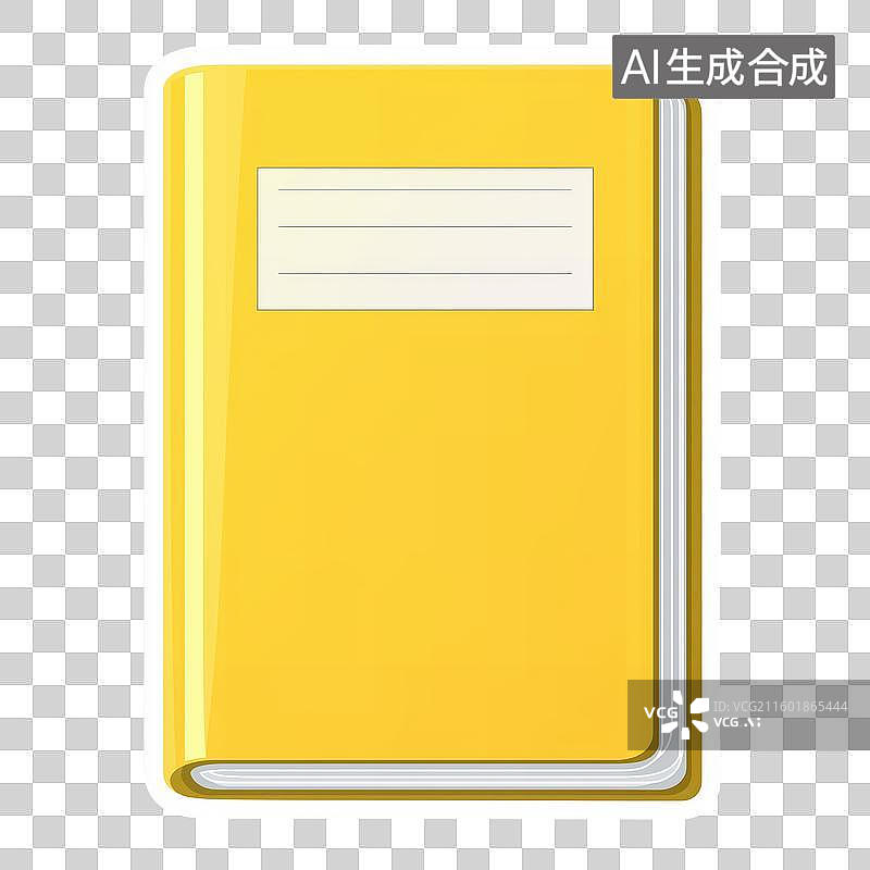 【AI数字艺术】黄色封面的书籍图标图片素材