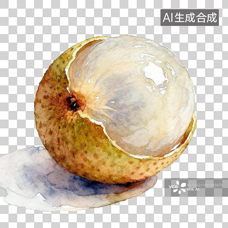 【AI数字艺术】一颗剥开的龙眼果实图片素材