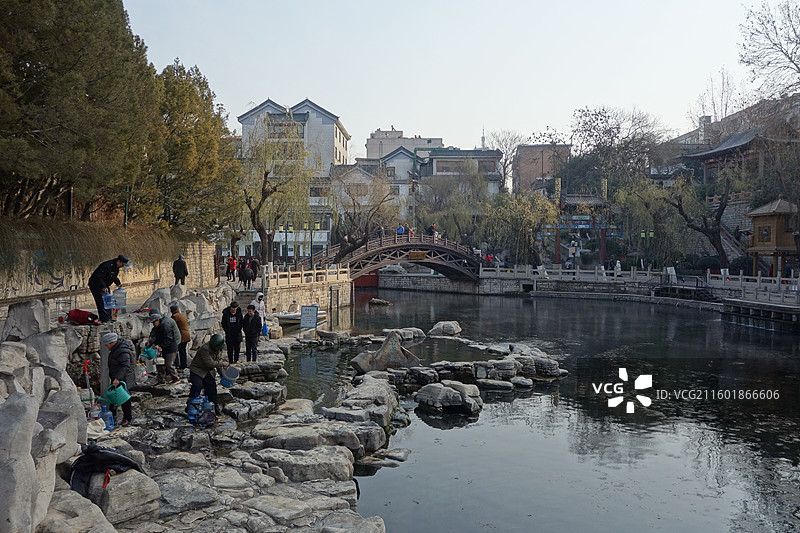 山东省济南市金山寺遗址和白石泉图片素材