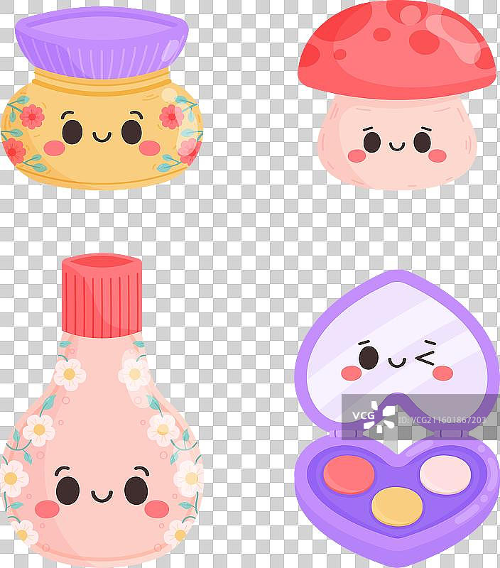 手绘韩式美女元素设计图片素材