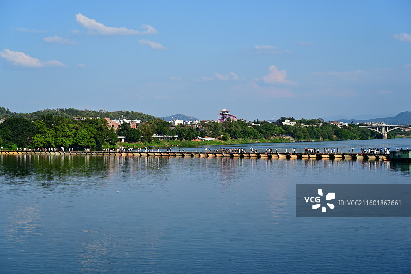 赣州古浮桥图片素材
