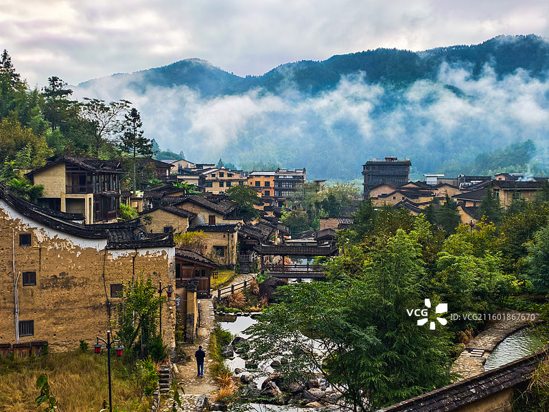 龙潭古镇.晨雾⑦图片素材