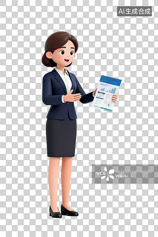 【AI数字艺术】3D拟物风  保险代理人 商务办公 办公人物图片素材