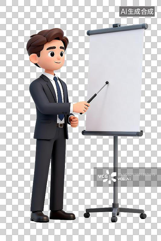 【AI数字艺术】3D拟物风  培训师 创业者 商务办公 办公人物图片素材