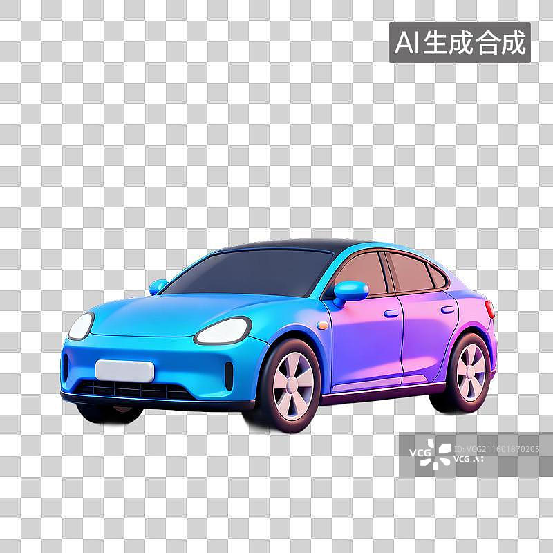 【AI数字艺术】色彩渐变的现代电动汽车图片素材