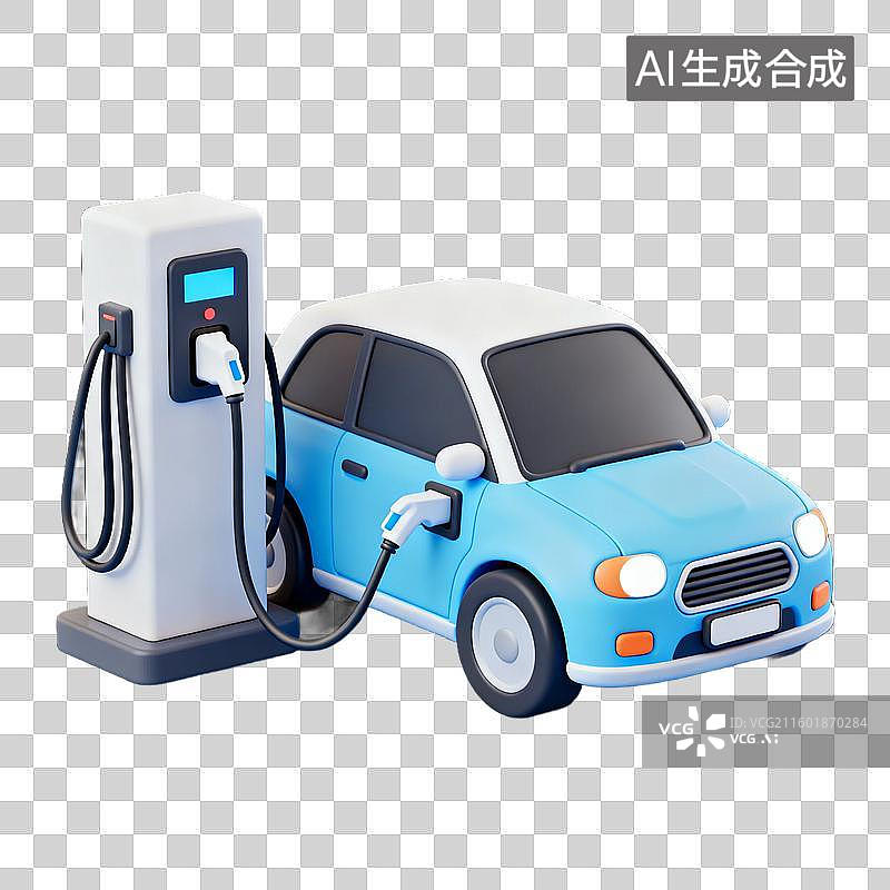 【AI数字艺术】电动汽车充电场景图片素材