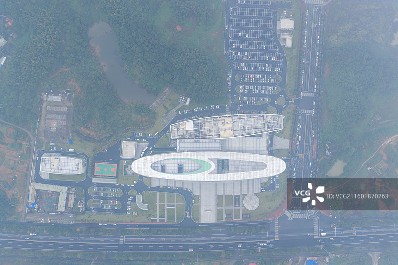 现代化医院建筑航拍图片素材