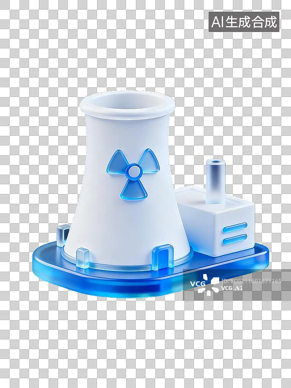 【AI数字艺术】核电厂的卡通图示图片素材