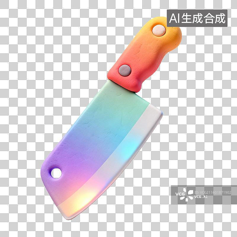 【AI数字艺术】彩虹色菜刀图片素材