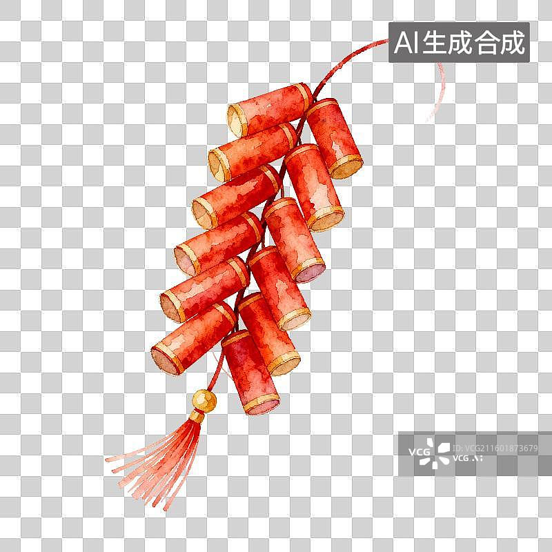 【AI数字艺术】红色鞭炮背景图片素材