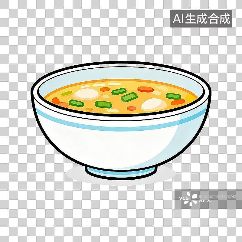 【AI数字艺术】一碗热腾腾的蔬菜汤图片素材