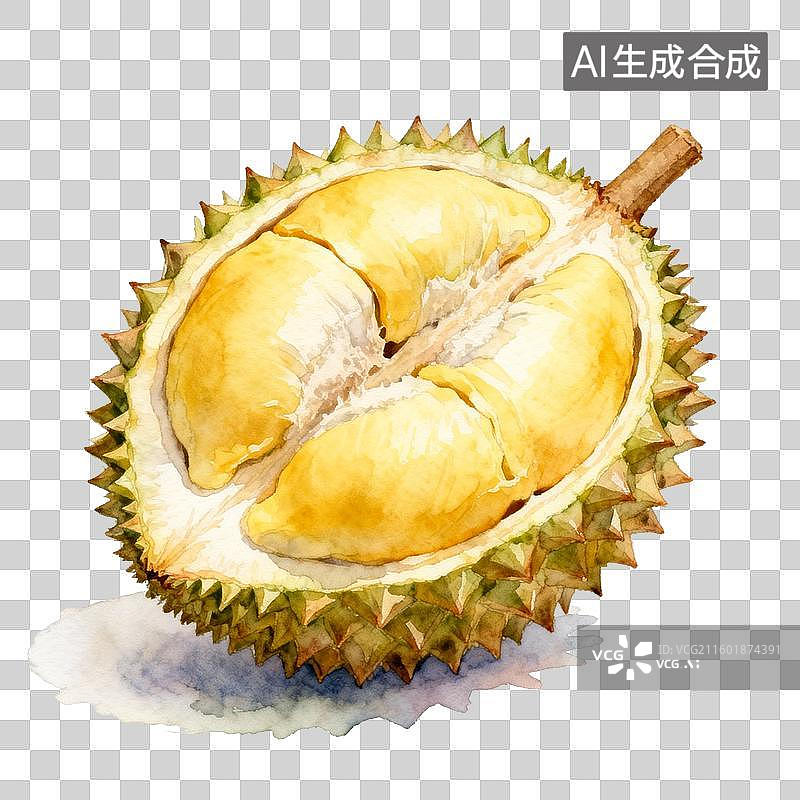 【AI数字艺术】榴莲果肉特写图片素材