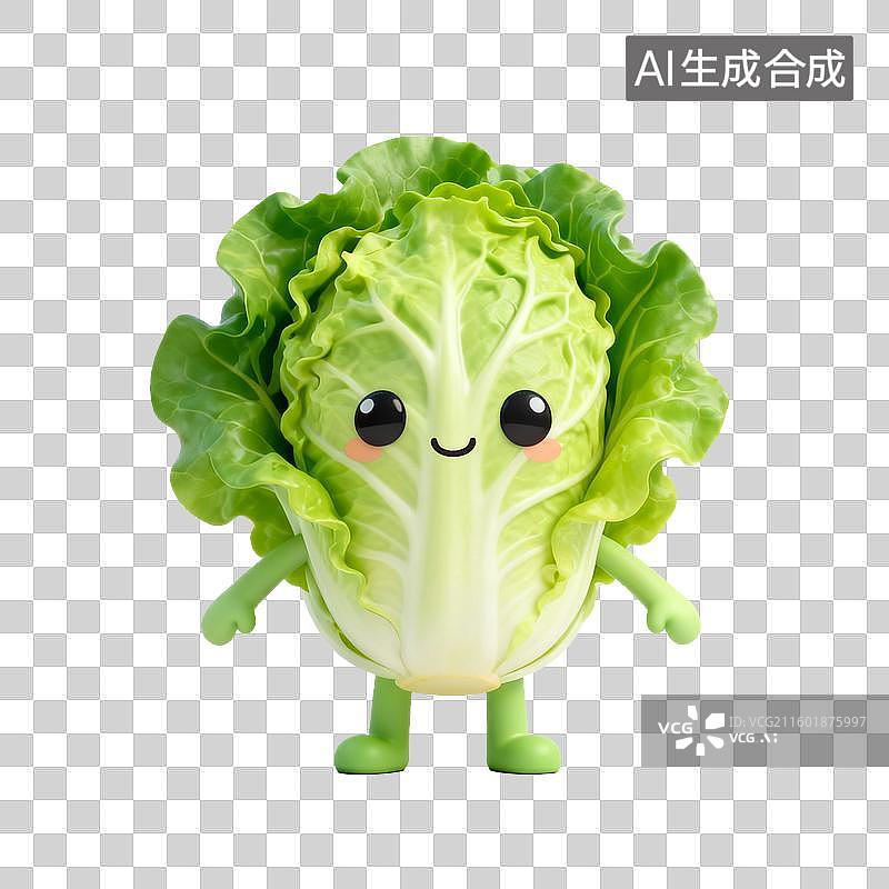 【AI数字艺术】可爱的卷心菜卡通形象图片素材