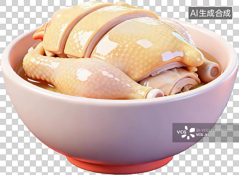 【AI数字艺术】整只鸡炖汤鲜嫩可口图片素材