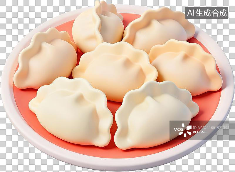 【AI数字艺术】新鲜饺子摆盘特写图片素材