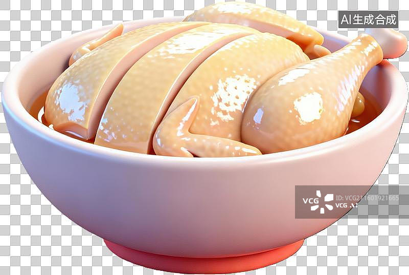 【AI数字艺术】整只鸡炖汤鲜嫩可口图片素材