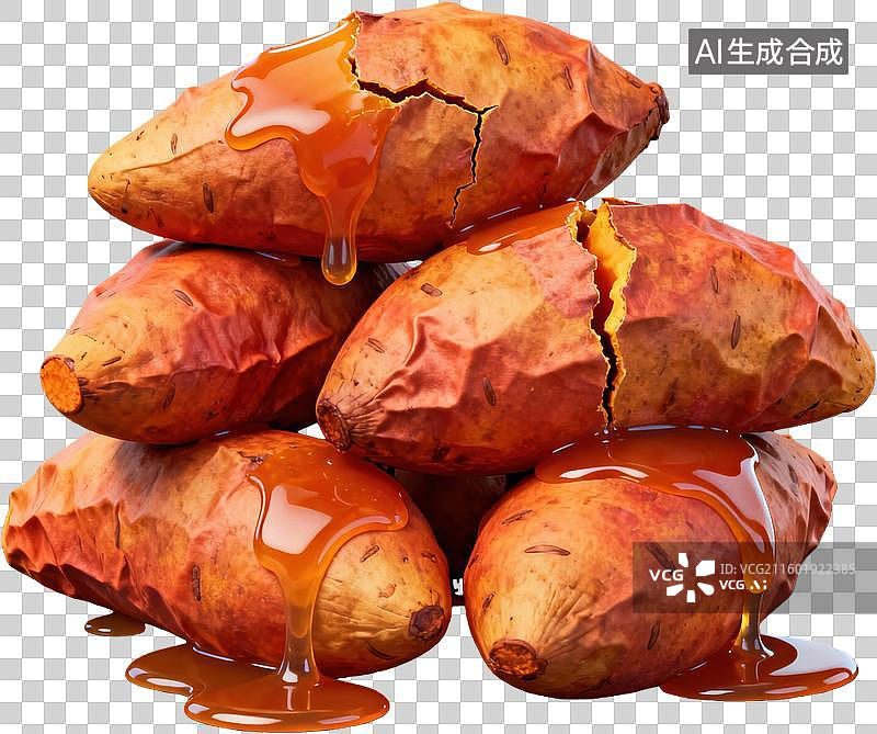 【AI数字艺术】烤红薯焦糖流心美味图片素材