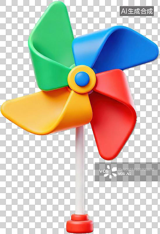 【AI数字艺术】彩色风车玩具模型图片素材