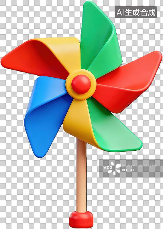 【AI数字艺术】彩色风车玩具模型图片素材