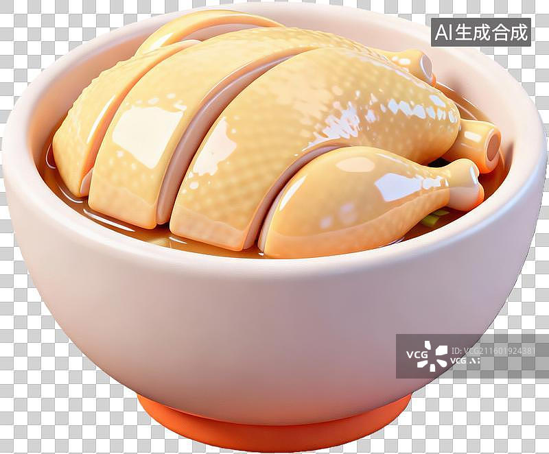 【AI数字艺术】白切鸡整只鸡美食展示图片素材
