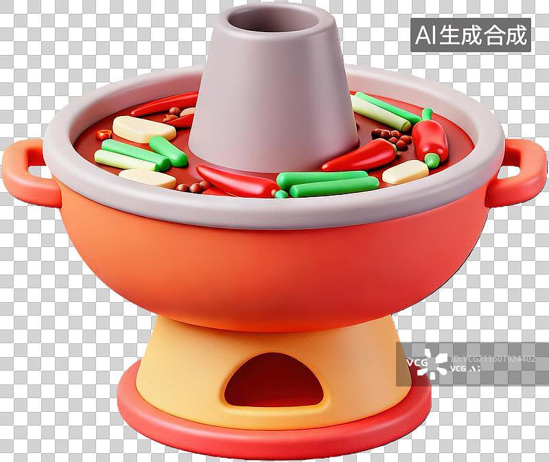 【AI数字艺术】卡通火锅麻辣烫锅图片素材