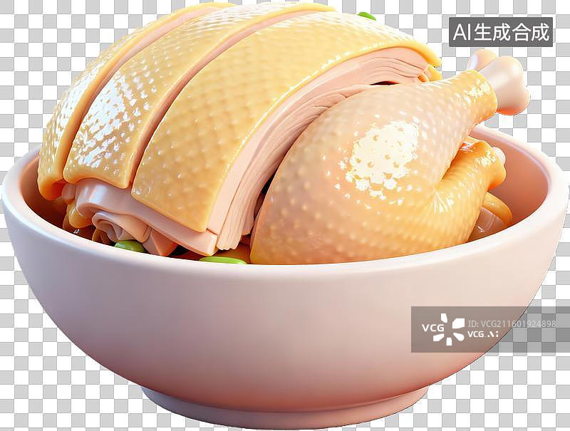 【AI数字艺术】白切鸡传统美食特写图片素材