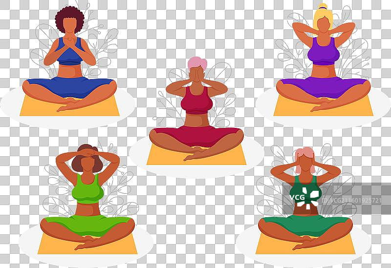 瑜伽自我疗愈姿势图片素材