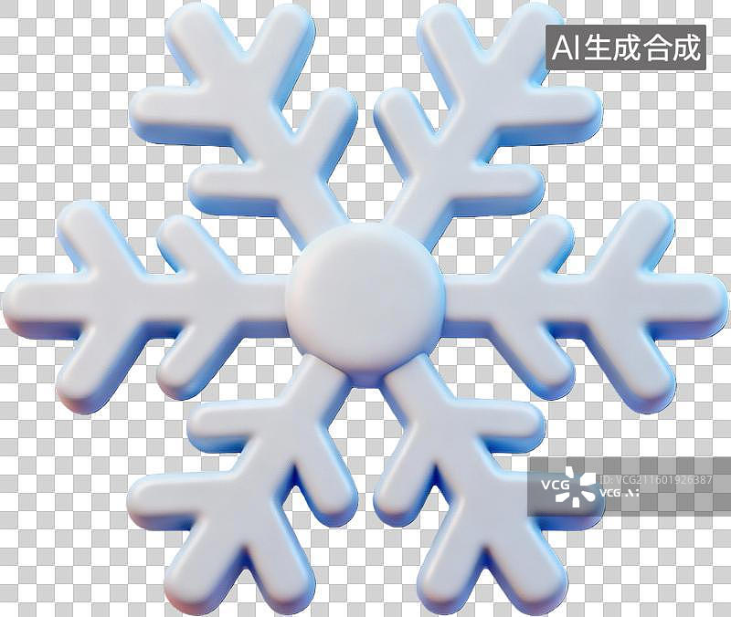【AI数字艺术】立体蓝色雪花图案图片素材